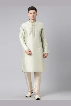 TheEthnic.Co Thread Work Mandarin Collar Kurta