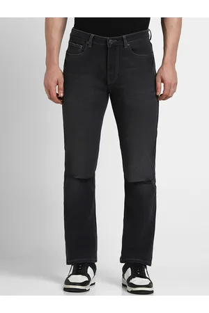 Forever 21 Men Straight Fit Slash Knee Stretchable Jeans