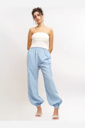 FREAKINS Women Blue Tapered Fit High-Rise Joggers
