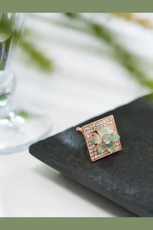 ATIBELLE Rose Gold Plated CZ-studded Finger Ring