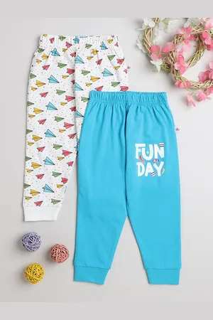 BUMZEE Girls Pack Of 2 Conversational Printed Cotton Joggers
