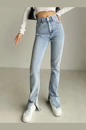 LULU & SKY Women Skinny Fit High-Rise Low Distress Light Fade Jeans