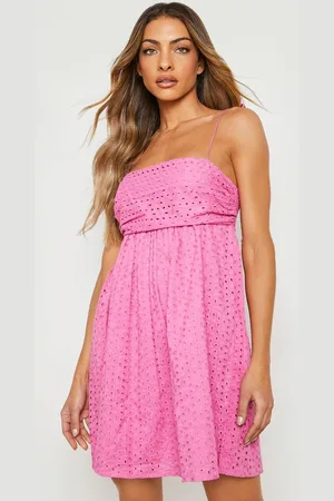 Boohoo Schiffli A-Line Cotton Mini Dress