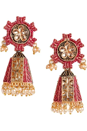 HOT AND BOLD Gold-Plated Dome Shaped Jhumkas Earrings