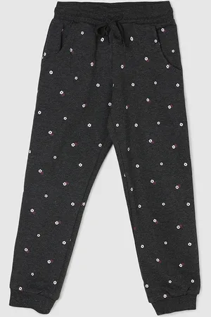Max Collection Girls Floral Printed Pure Cotton Joggers