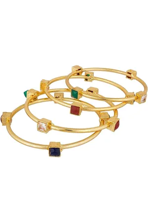 The Pari Set Of 4 Gold-Plated Stone-Studded Bangles