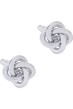 Bodha Rhodium-Plated Round Floral Shaped Cufflinks