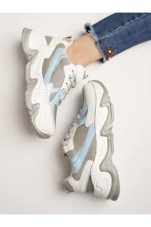 Shoetopia Women Textured Lightweight Lace-Up Sneakers
