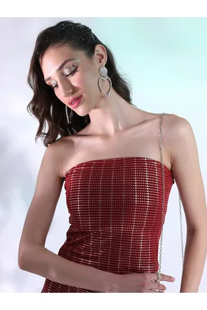 Ketch Self Designed Strapless Tube Crop Top
