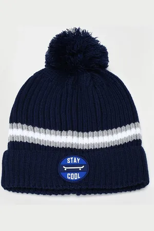 Max Collection Boys Self Design Beanie Cap