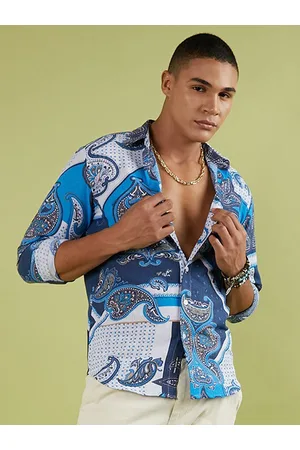 Campus Classic Ethnic Motifs Printed Spread Collar Long Sleeve Casual Shirt