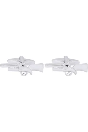 Bodha 925 Silver-Plated Rifle Gun Design Fancy Cufflinks