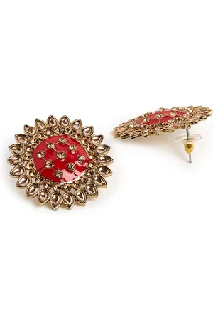 HOT AND BOLD Gold-Plated Geometric Shaped Studs Earrings