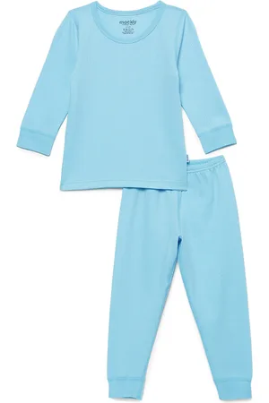 mackly Infant Sky Blue Solid Thermal Set