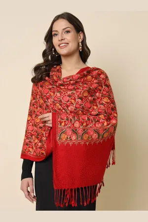 HERE&NOW Ethnic Motifs Embroidered Shawl
