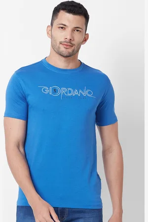 Giordano Slim Fit Typography Printed Pure Cotton T-shirt