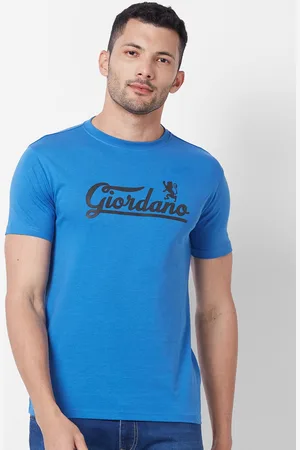 Giordano Slim Fit Typography Printed Pure Cotton T-shirt