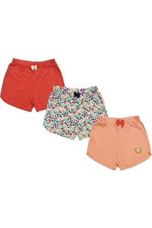 Clothe Funn Girls Pack Of 3 Floral Printed Cotton Shorts