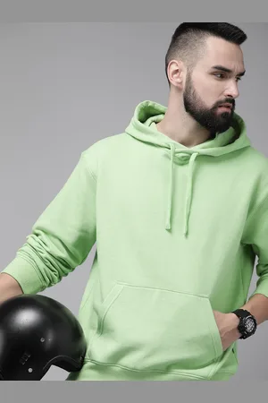 Roadster Men Solid Hooded Sweatshirt
