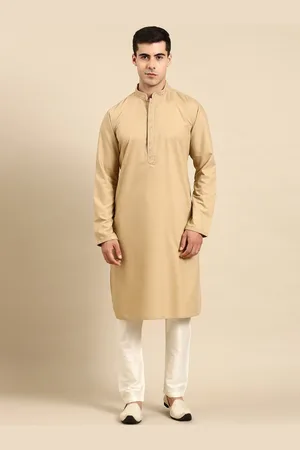 TheEthnic.Co Thread Work Mandarin Collar Cotton Kurta