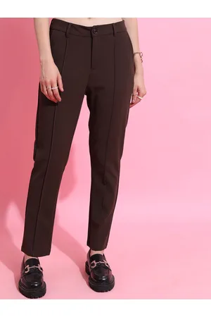 Ketch Women High-Rise Plain Regular Trousers