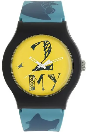 Fastrack Unisex Yellow Printed Dial & Blue Straps Analogue Watch 9915PP66