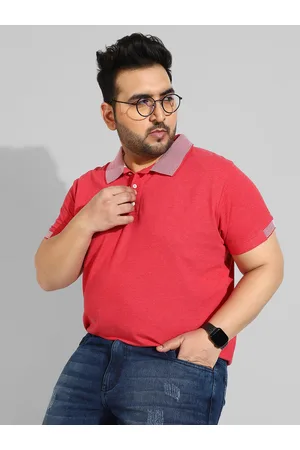 Instafab Men Plus Size Polo Collar Cotton T-shirt