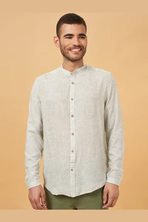 Pantaloons Abstract Printed Mandarin Collar Casual Shirt