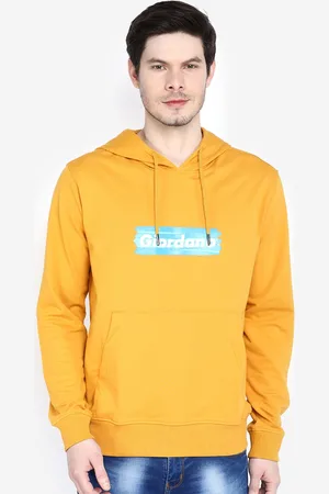 Giordano Typography Printed Hooded Pullover Sweatshirt