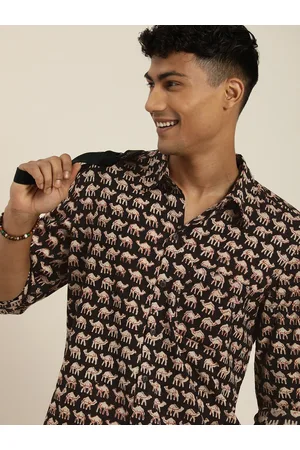 Taavi Men Classic Opaque Printed Casual Shirt