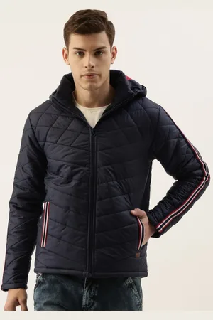 Campus Self Design Hooded Windcheater Puffer Jacket