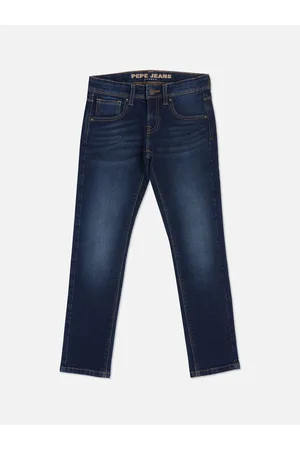 Pepe Jeans Boys Clean Look Mid-Rise Slim Fit Heavy Fade Stretchable Jeans