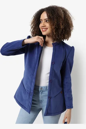 Campus Mandarin Collar Single Breasted Blazers