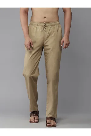 See Designs Men Khaki Solid Cotton Pyjamas