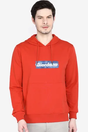 Giordano Typography Printed Hooded Pullover Sweatshirt