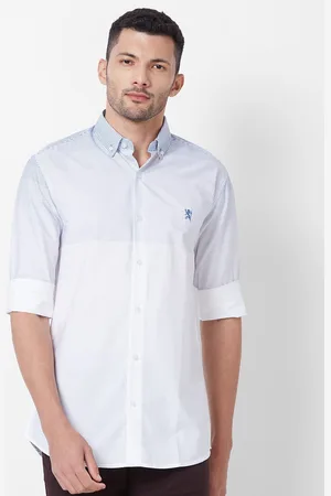 Giordano Slim Fit Horizontal Striped Button Down Collar Pure Cotton Casual Shirt