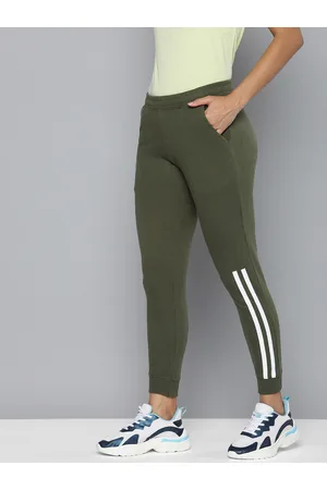 HRX Women Lifestyle Striped Terry Joggers