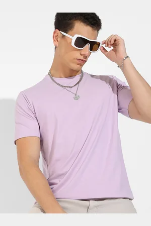 Campus Purple Round Neck Cotton T-shirt