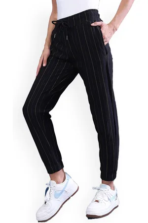 Campus Women Striped Cotton Sports Joggers