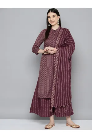 Jompers Women Woven Design Regular Kurta with Palazzos & With Dupatta