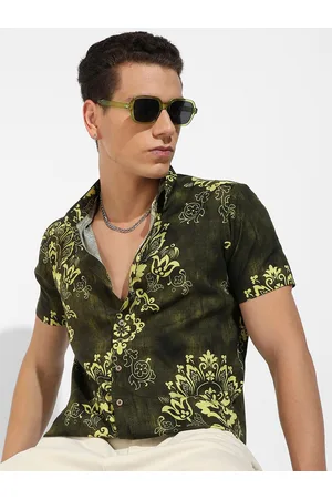 Campus Green Classic Ethnic Motif Printed Casual Shirt