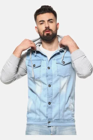 Campus Washed Printed Windcheater Denim Jacket