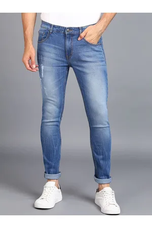 URBANO Men Skinny Fit Comfort Distressed Heavy Fade Stretchable Jeans