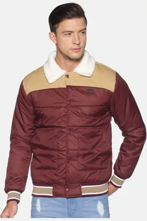 Campus Colourblocked Mock Collar Windcheater Puffer Jacket