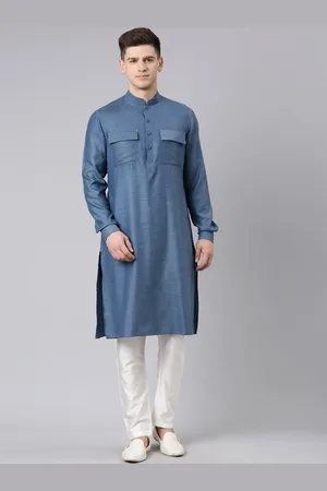 TheEthnic.Co Mandarin Collar Pathani Kurta