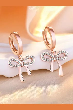 Jewels Galaxy Rose Gold Contemporary Drop Earrings