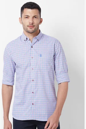 Giordano Gingham Checked Button-Down Collar Slim Fit Pure Cotton Casual Shirt