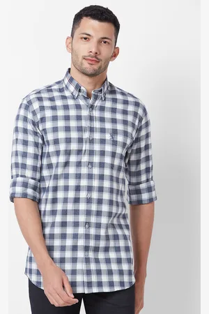 Giordano Checked Button-Down Collar Slim Fit Pure Cotton Casual Shirt