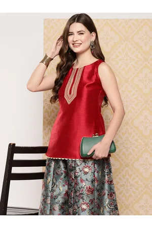 Ahalyaa Women Printed Ethnic Top with Palazzos