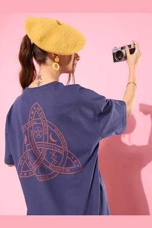 Stormborn Women Printed Pure Cotton Oversized Drop-Shoulder T-shirt